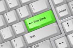 Keyboard Closeup with Save Earth Key